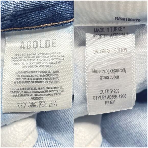 AGOLDE Riley High Rise Straight Crop Jean in Emulsion Wash Size 23 Ripped Hems - Picture 9 of 9